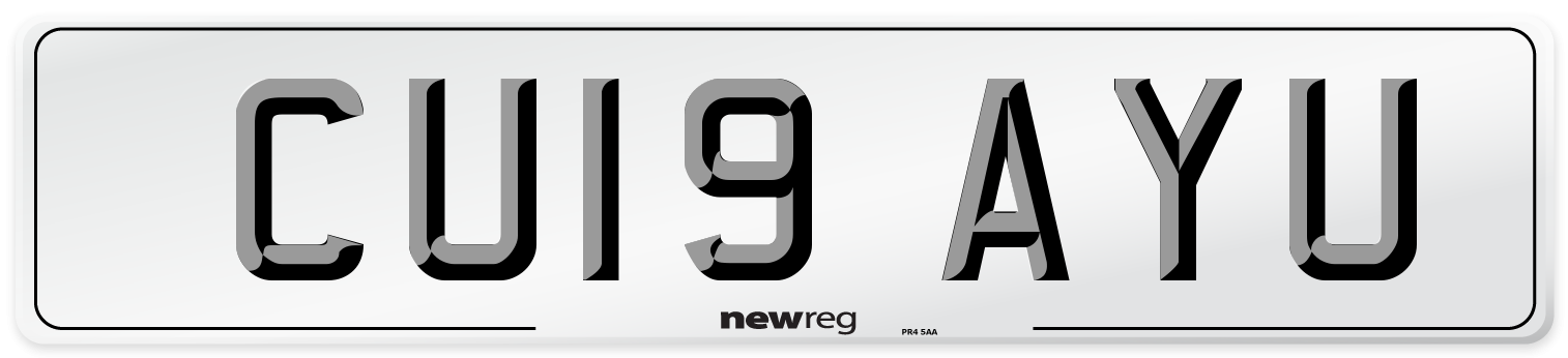 CU19 AYU Number Plate from New Reg